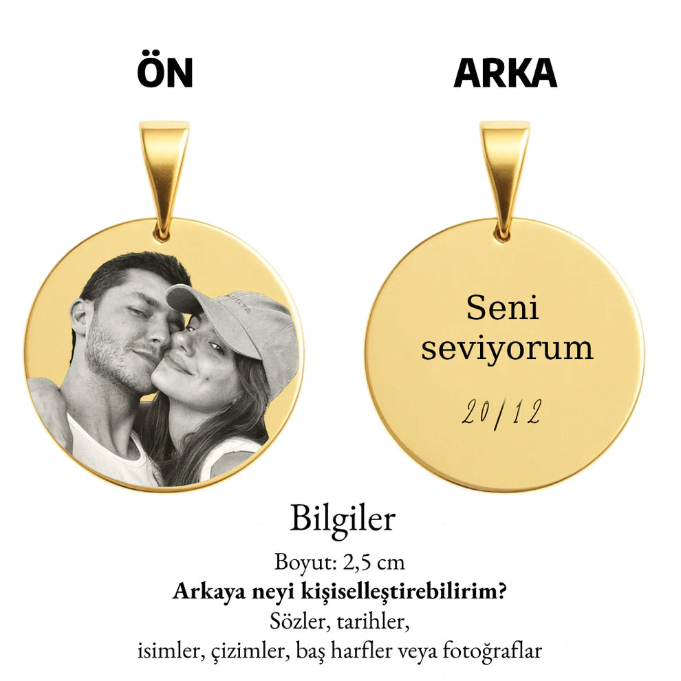 Kişiye Özel Fotoğraflı Kolye