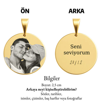 Kişiye Özel Fotoğraflı Kolye
