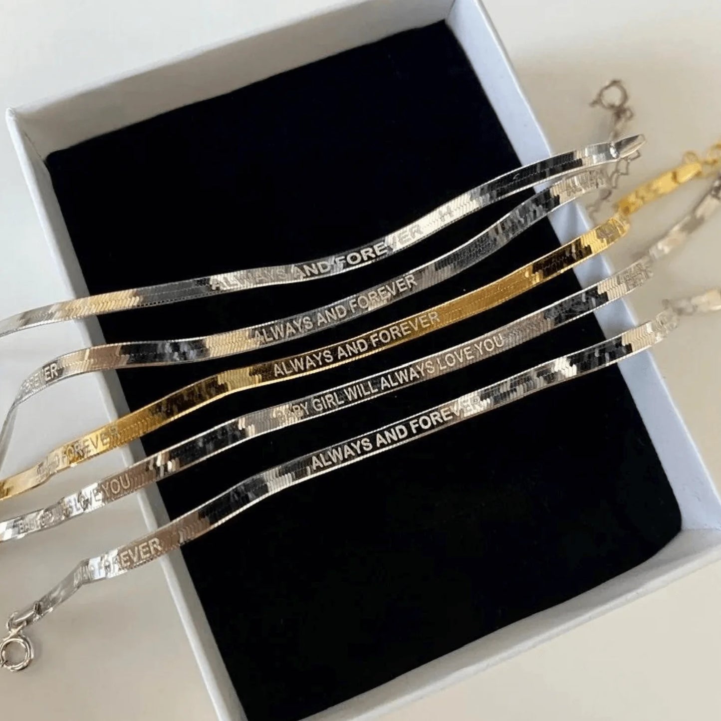 Yazılı İtalyan Çift Bilekliği(2 Adet)