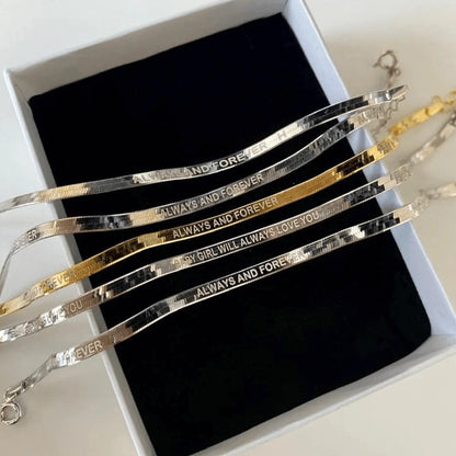 Yazılı İtalyan Çift Bilekliği(2 Adet)