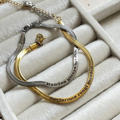 Yazılı İtalyan Çift Bilekliği(2 Adet)