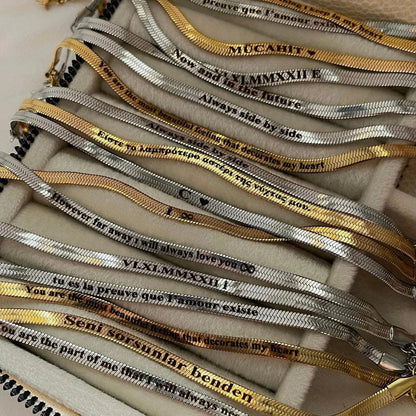 Yazılı İtalyan Çift Bilekliği(2 Adet)