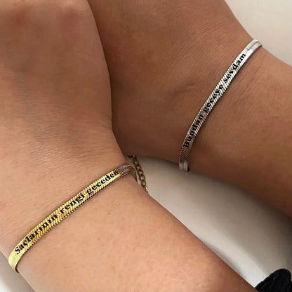 Yazılı İtalyan Çift Bilekliği(2 Adet)