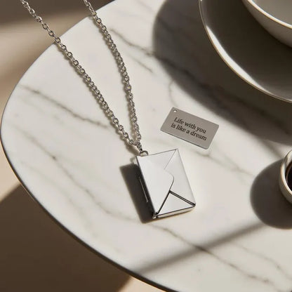 Kişiye Özel Lazer Çizim Aşk Mektubu Kolye